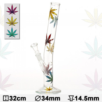 Бонг стеклянный HANGOVER Multi Leaf H:32cm-D:34mm-SG: 14,5mm - фото №1 Аромадым Бонг стеклянный HANGOVER Multi Leaf H:32cm-D:34mm-SG: 14,5mm - фото №1 Аромадым