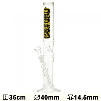 Бонг стеклянный Glass Psycho - H:35 - D:40mm- Socket:14.5mm - фото №1 Аромадым
