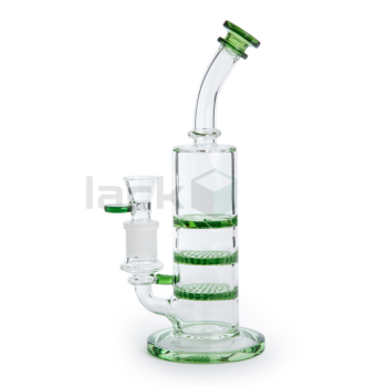 Стеклянный бонг Triple Perc Bent - фото №1 Аромадым
