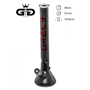 Бонг скляний Grace Glass Satinated series The Red Beaker H:49 Ø:51mm SG:18.8mm - фото №1 Аромадим