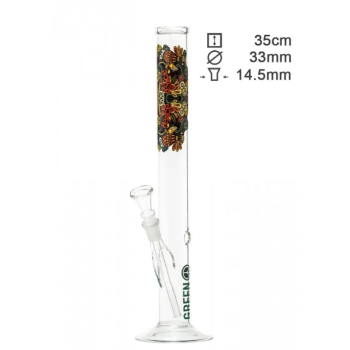 Бонг скляний Greenline H;35 cm-Ø:33mm SG:18.8mm - фото №1 Аромадым