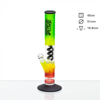 Бонг стеклянный Amsterdam RASTA CLUB -H:40cm-?:51mm - фото №1 Аромадым