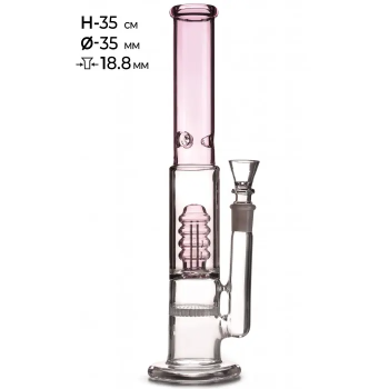 Бонг скляний MISTIQ H:35cm - Ø:35mm-SG:18.8mm - фото №1 Аромадим