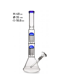 Бонг скляний MISTIQ - H: 48cm Ø: 35mm S: 18.8mm - фото №1 Аромадим