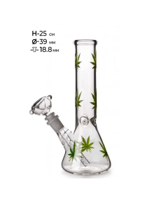 Бонг скляний MISTIQ - H: 25cm Ø: 39mm S: 18.8mm - фото №1 Аромадим