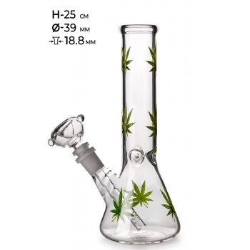 Glass bong MISTIQ (25 cm, Ø 39 mm, SG 18.8 mm)  - фото №1 text_aroma