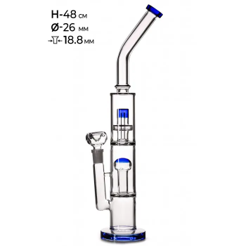 Бонг стеклянный MISTIQ - H: 48cm Ø: 26mm S: 18.8mm - фото №1 Аромадым