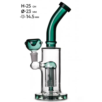 Бонг скляний MISTIQ H:25cm Ø:23mm SG:14,5mm - фото №1 Аромадим