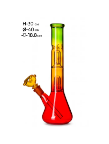 Бонг скляний MISTIQ - H: 30cm Ø: 40mm S: 18.8mm - фото №1 Аромадим