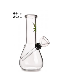 Бонг скляний MISTIQ H:14cm - Ø:22mm - фото №1 Аромадим