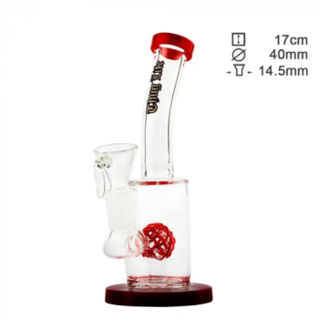Бонг скляний Thug Life Birdy Red H: 19cm O: 40/19mm S: 14,5mm - фото №1 Аромадим