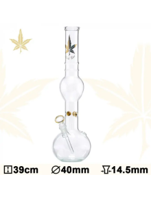 Бонг скляний Gold Leaf Bubble H: 39cm - O: 40mm SG: 14,5m - фото №1 Аромадим