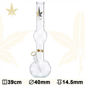 Бонг скляний Gold Leaf Bubble H: 39cm - O: 40mm SG: 14,5m - фото №1 Аромадим