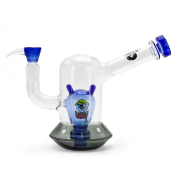 Бонг стеклянный Grace Glass Spaceship Alien Bong Blue H:18cm SG:18.8mm d:70/25mm - фото №1 Аромадым