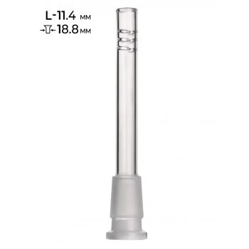 Чиллум-адаптер с диффузором стеклянный MISTIQ D - 18.8мм L - 11.4 см - фото №1 Аромадым