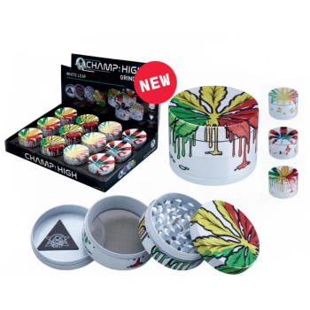 Гриндер Champ C.HIGH WHITE LEAF 50 MM GRINDER DL12 - фото №1 Аромадым