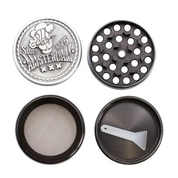 Гріндер металевий Amsterdam Leaf| 4-part Zinc Grinder 40 mm