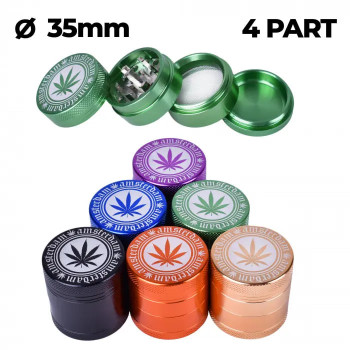 Гріндер металевий Amsterdam Leaf Grinders 4part d:40mm - фото №1 Аромадим