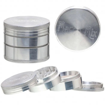 Гриндер Magno Mix 420 Leaf Silver - 4part - O:50mm - фото №1 Аромадим