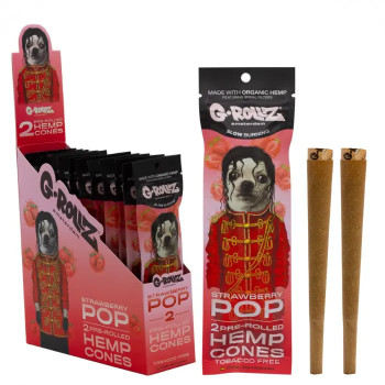 Бумага для самокруток G-ROLLZ - 2x Strawberry Flavored Pre-Rolled Hemp Cones - фото №1 Аромадым