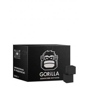 Уголь кокосовый для кальяна Gorilla 2.5х2.5 - 0,5кг - фото №1 Аромадым