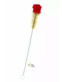 Щетка для колбы Kaya Cleaning Brush with Woolen Top, 50cm red/ecru - фото №1 Аромадым