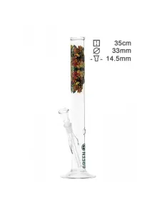 Бонг скляний Greenline H;35 cm-Ø:33mm SG:18.8mm - фото №1 Аромадым