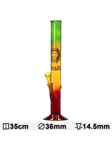 Бонг скляний Rasta Lion-H:35cm-?:36mm - фото №1 Аромадым