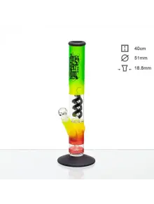 Бонг стеклянный Amsterdam RASTA CLUB -H:40cm-?:51mm - фото №1 Аромадым