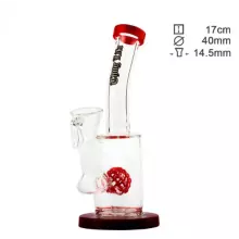 Бонг стеклянный Thug Life Birdy Red H:19cm O:40/19mm S:14,5mm