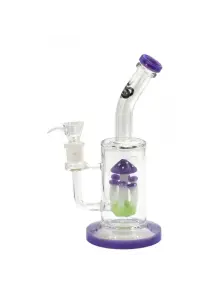 Бонг скляний Grace Glass Purple Mushroom Percolator H:36cm SG:18.8mm d:65mm - фото №1 Аромадим