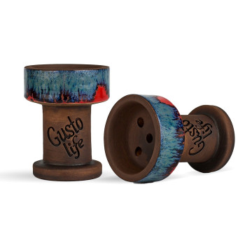 Чаша для кальяну Gusto Bowls Rook Blue-Red Flow - фото №1 Аромадим