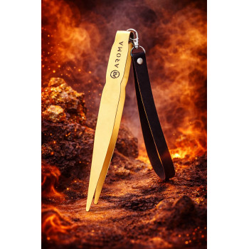 Щипці для кальяну Aroma Steel Bravo Gold (з ремінцем)
